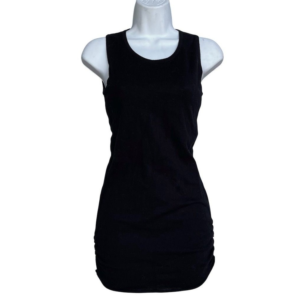 PLANET By LAUREN G Women's Black Sleeveless Tunic Size 1 Ruched Design